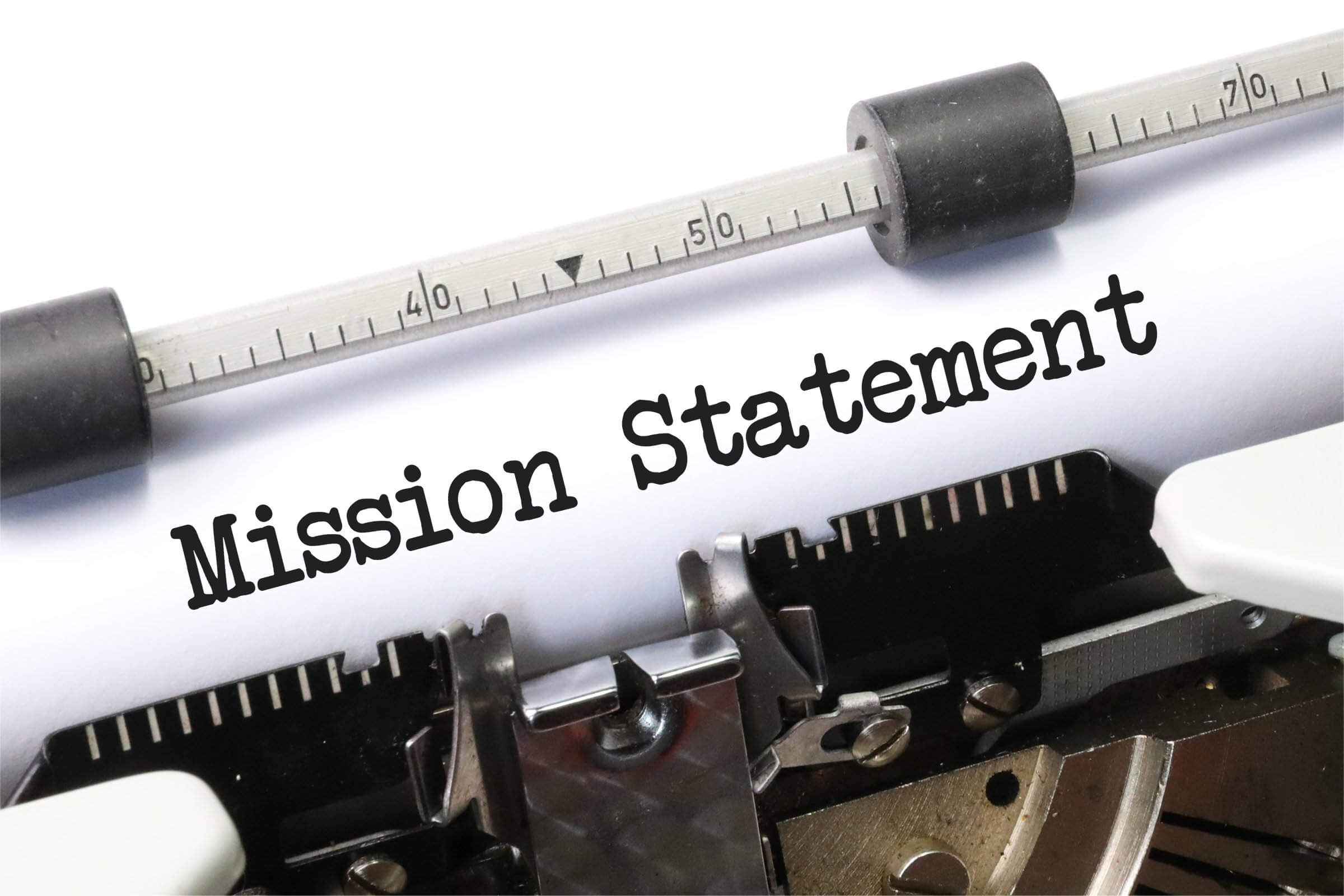 Mission Statement Typed Out by Typewriter